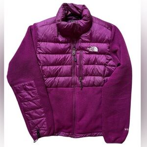 THE NORTH FACE Jacket Women's M 550 Puffer Denali Fleece Full Zip Berry Purple